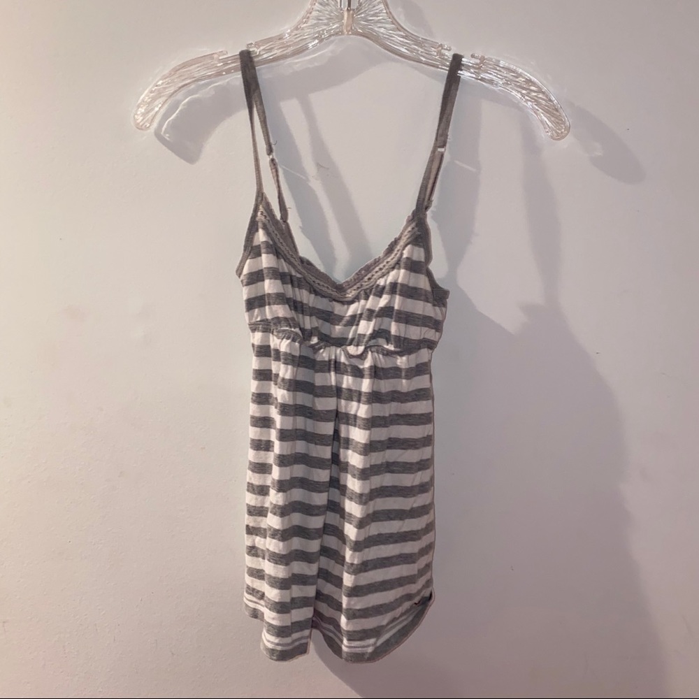 Hollister Grey and White Tank